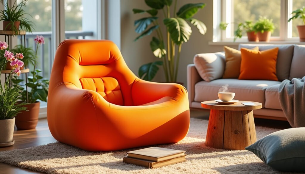 plongez dans un océan de confort avec le fauteuil tantra gonflable. idéal pour vos moments de détente, il offre un soutien optimal et un design moderne qui s'adapte à tous vos espaces. transformez vos instants de repos en véritables évasions de bien-être.