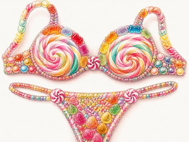 Lingerie comestible en bonbons : String et Soutien-gorge gourmands